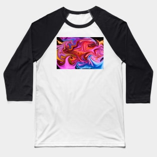 pink, red and purple/blue liquid color waves Baseball T-Shirt